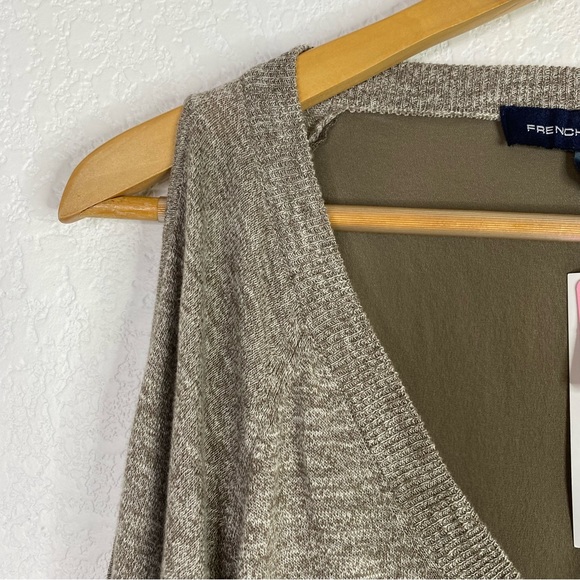 French Connection Brown Cotton Silk Cold Shoulder Top - Picture 3 of 9